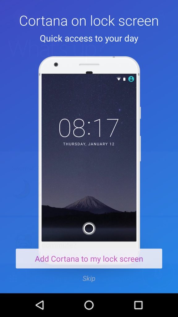 Microsoft Cortana en bêta sur l'écran de verrouillage d'Android 54 Screenshot 20170119 190233