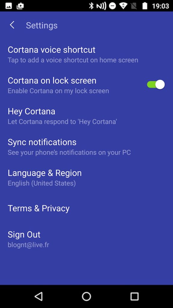Microsoft Cortana en bêta sur l'écran de verrouillage d'Android 52 Screenshot 20170119 190336