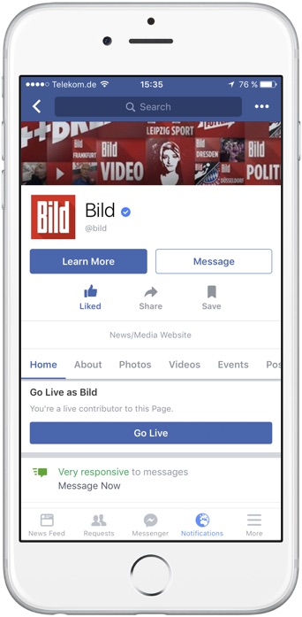 Facebook permet aux Pages de faire un Live Video depuis un PC de bureau 49 bild in iphone