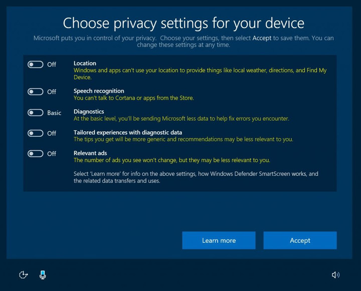 microsoft windows 10 privacy settings