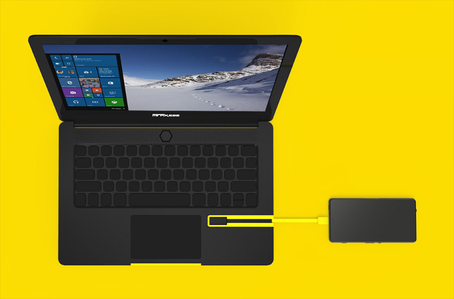 Mirabook est un ordinateur portable qui est alimenté par votre smartphone 59 mirabook 3