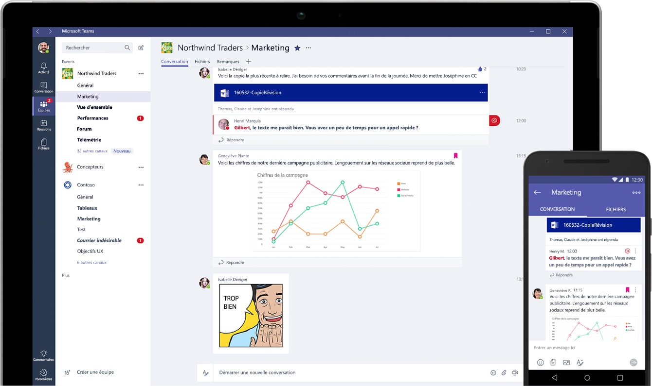 Microsoft Teams, concurrent de Slack, est déployé à tous les utilisateurs de Office 365 50