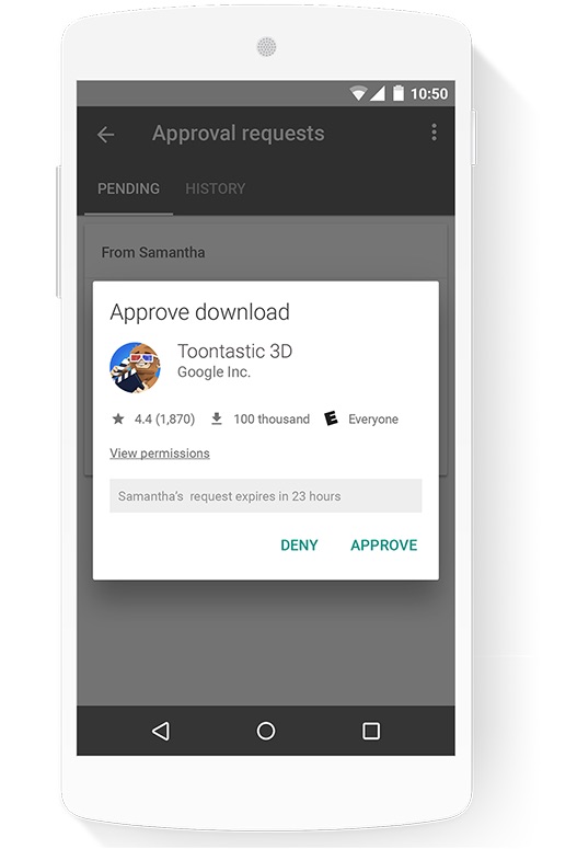 Manage the apps Families.width 527
