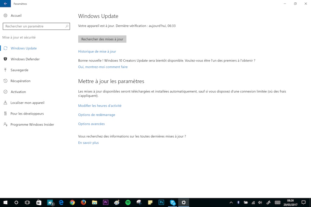 comment mettre a niveau vers windows 10 creators update 2