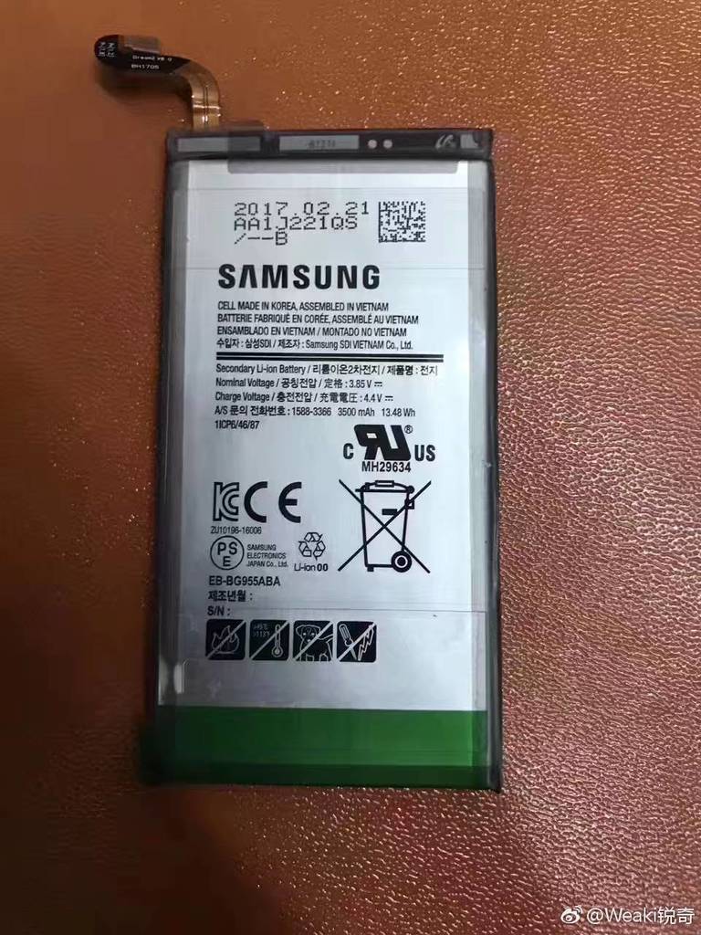 samsung galaxy s8 plus 3 500mah battery shown in leaked image 513835 2