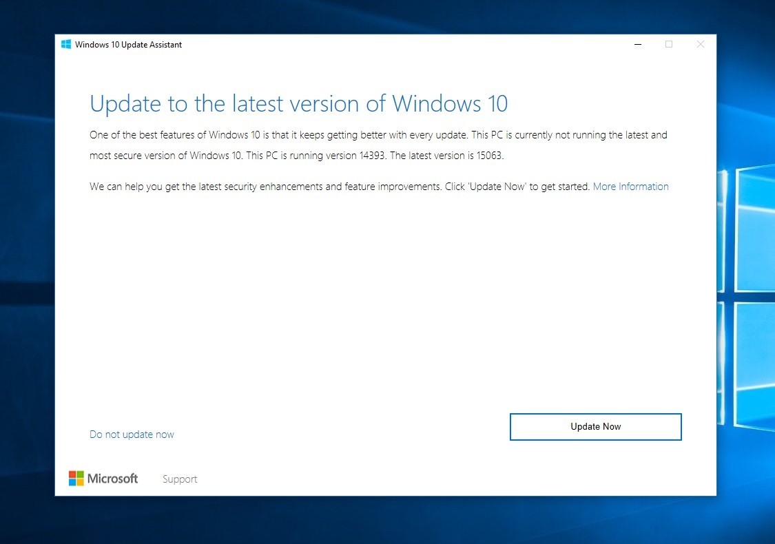 windows 10 creators update assistant mise a jour