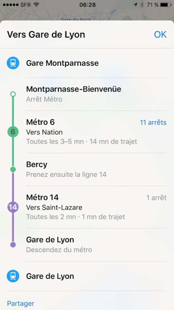 Vous pouvez maintenant voir les options de transport public à Paris dans Apple Plans 54 IMG 2974
