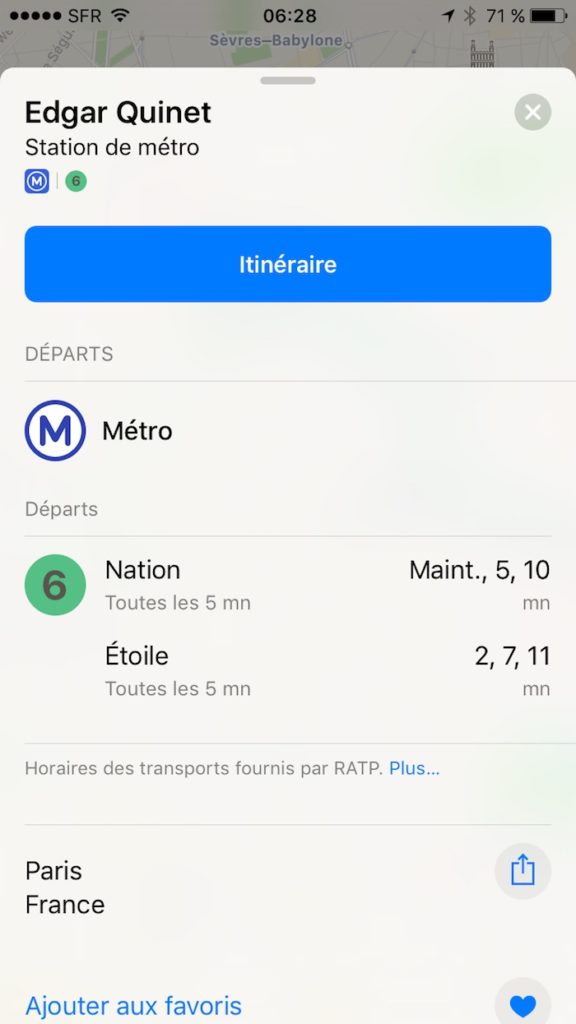 Vous pouvez maintenant voir les options de transport public à Paris dans Apple Plans 55 IMG 2975