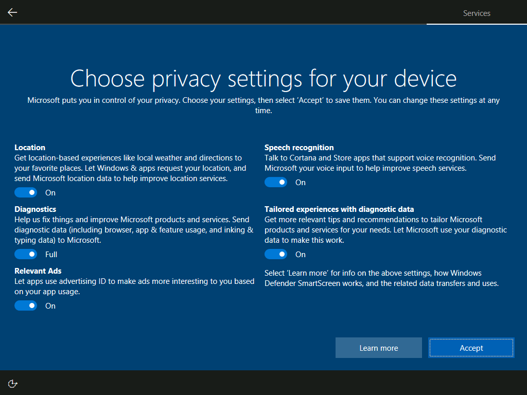 Microsoft clarifie les données personnelles collectées dans Windows 10 50 Privacy 1