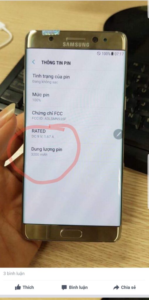 galaxy note 7 reconditionne batterie 3200 mah 2