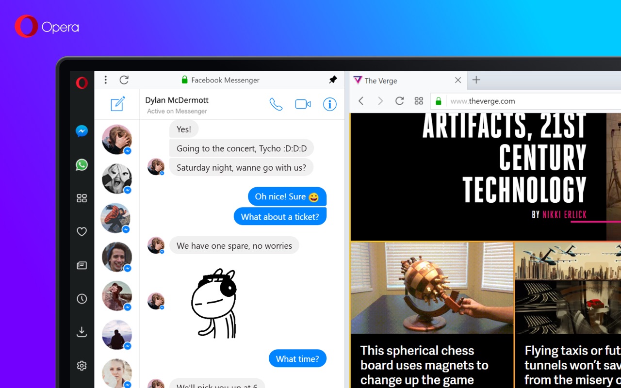 Opera 45 : « Reborn » repense complètement le navigateur 44 Messengers