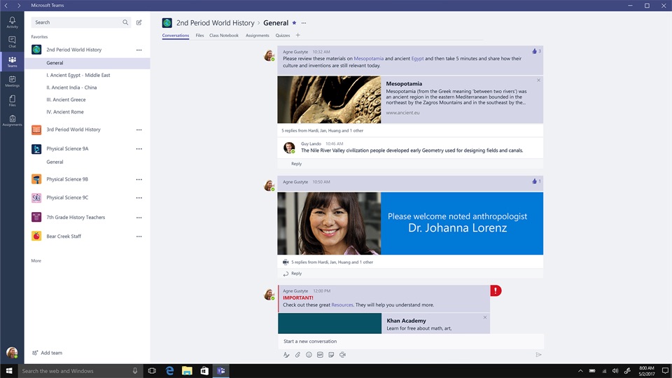 Modern classroom collaboration with Office 365 for Education 1