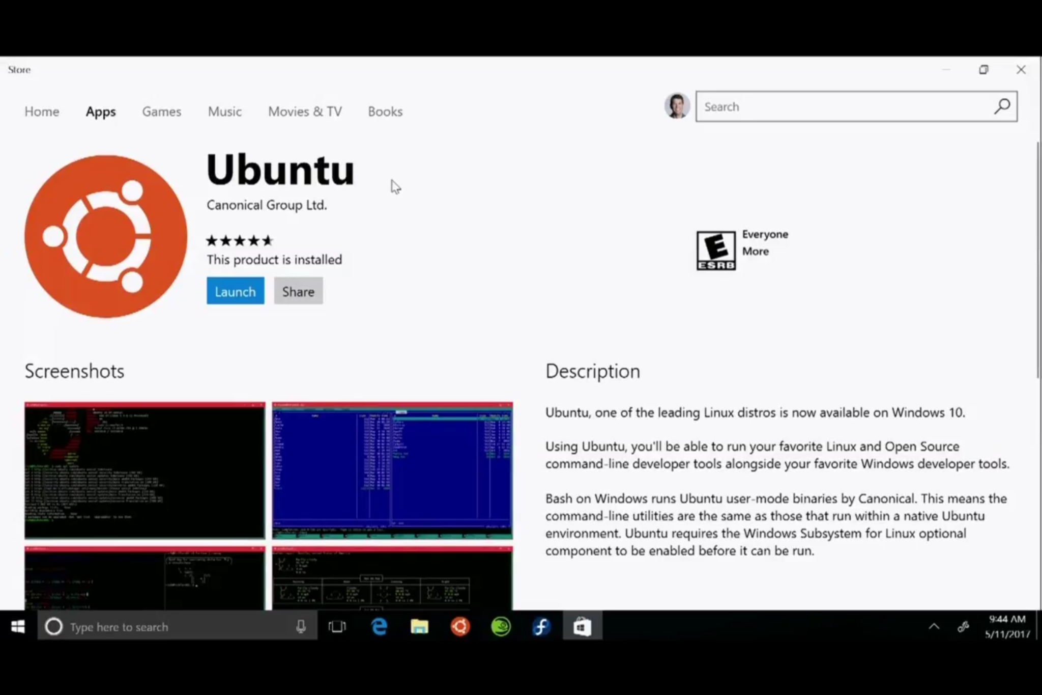 Ubuntu Windows Store 2