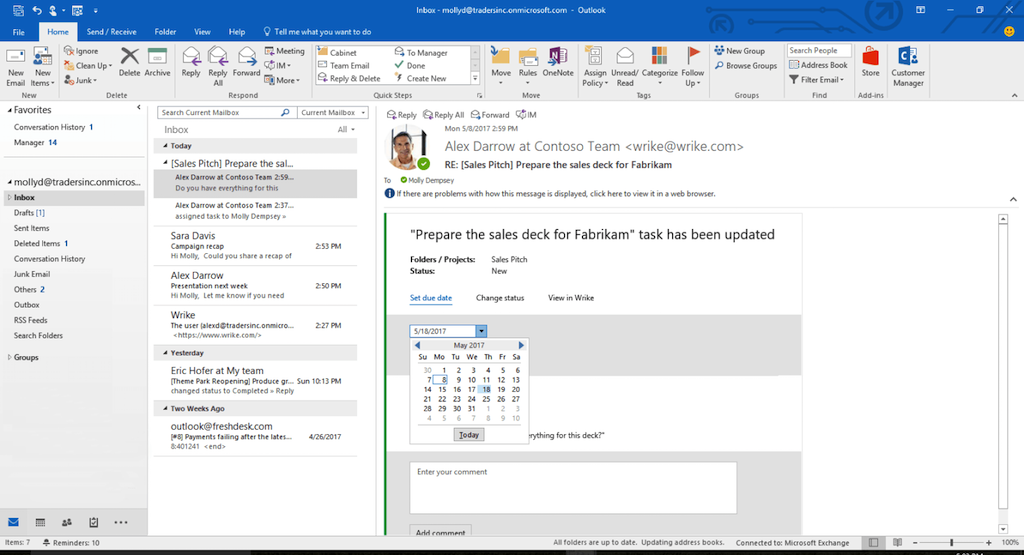 Build 2017 : les développeurs peuvent publier leurs applications Microsoft Teams 52 actionable message for outlook