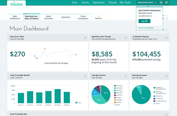 cloudyn main dashboard