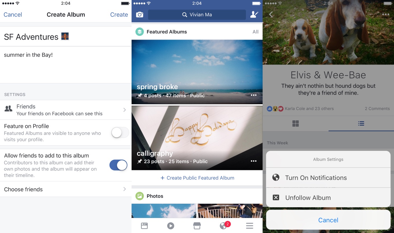 Les albums Facebook permettent d'ajouter du texte, des check-ins et vidéos 50 facebook photo albums