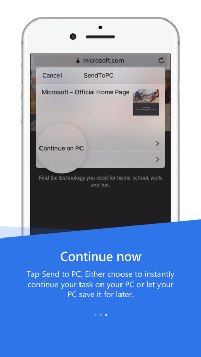 Windows 10 « Continuer sur PC » arrive sur iOS après Android 63 continue on pc 3