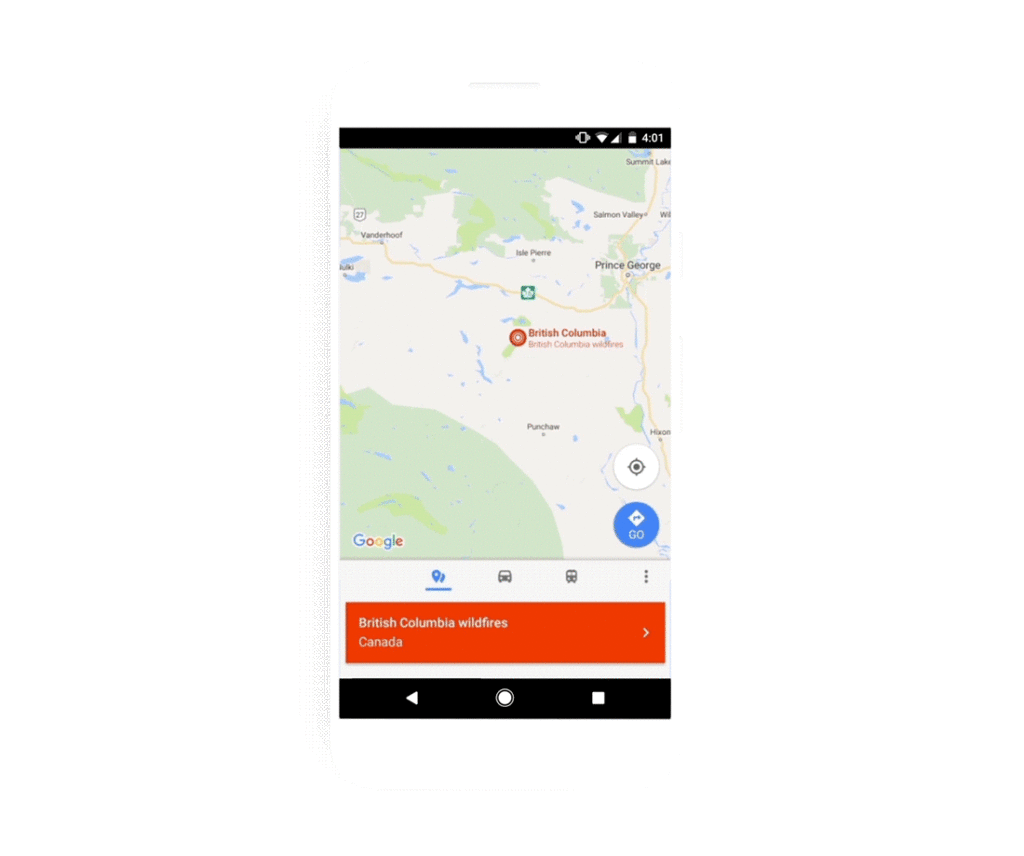 Pour les situations de crise, Google lancera « SOS Alerts » 33 maps alert 1100px