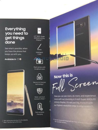 Galaxy Note 8 : la brochure confirme la conception et les spécifications 46 Note 8 Brochure