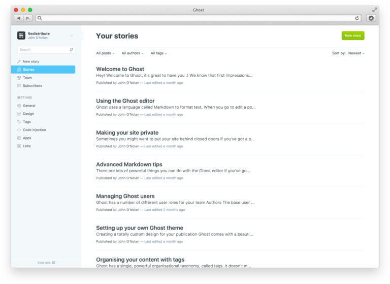 Ghost : le système de blogging open source est désormais accessible 41 content