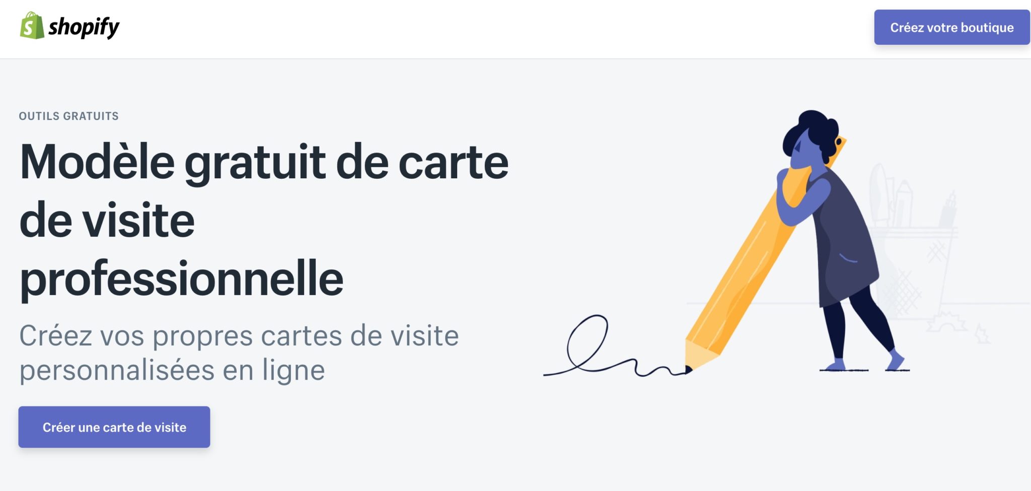 creer propre carte de visite shopify 1