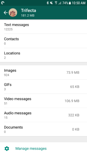 nexus2cee whatsapp storage usage 3