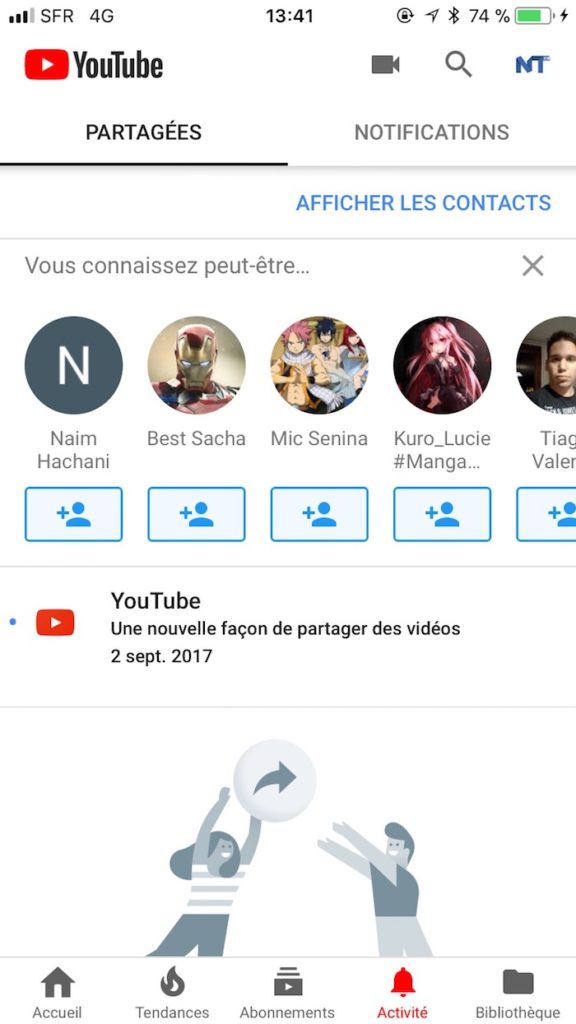 L'onglet Activité de YouTube mélange les notifications et les vidéos partagées 45 IMG 5024