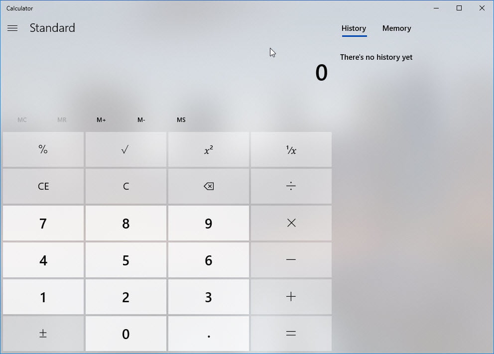 calculator app fluent design