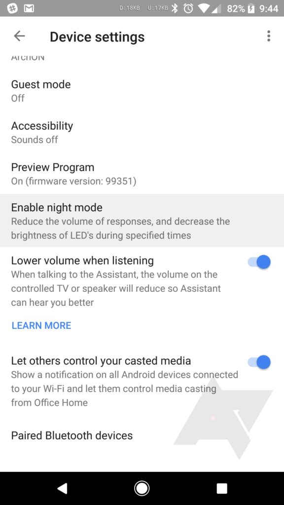 Le mode nuit du Google Home permet de programmer des heures de silence 61 nexus2cee Screenshot 20171003 094404 1