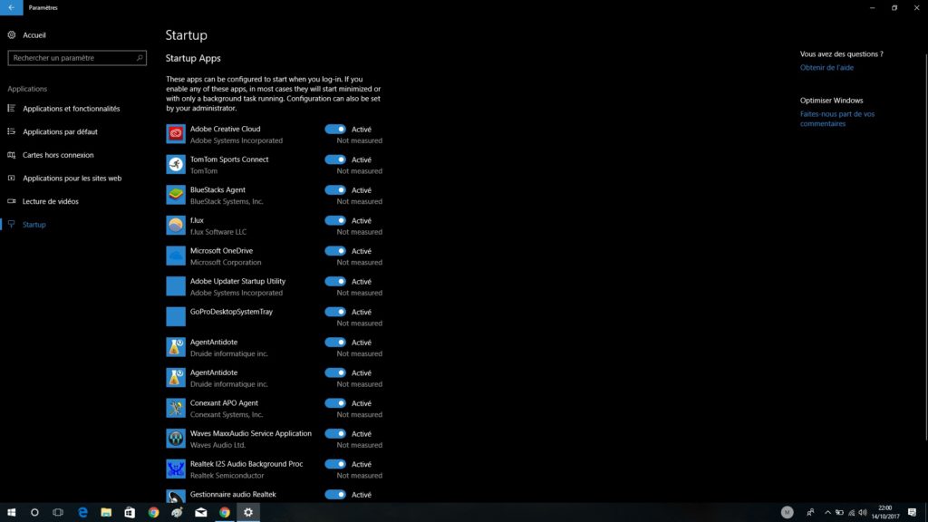 windows 10 menu startup parametres 1