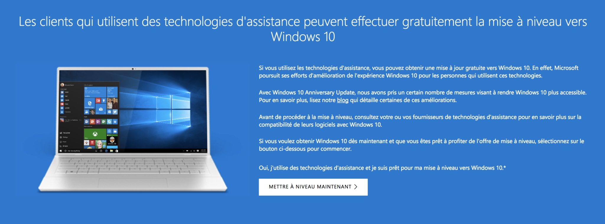 windows 10 toujours offerte mise a niveau gratuite