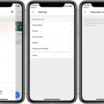 Google Drive passcode lock removed screenshot 001