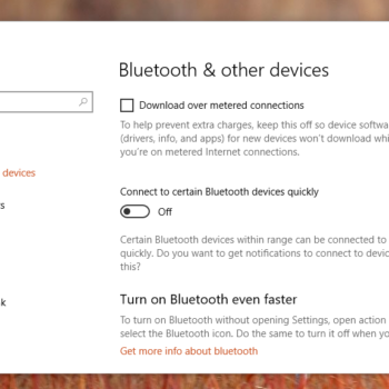 Microsoft QuickPair Settings