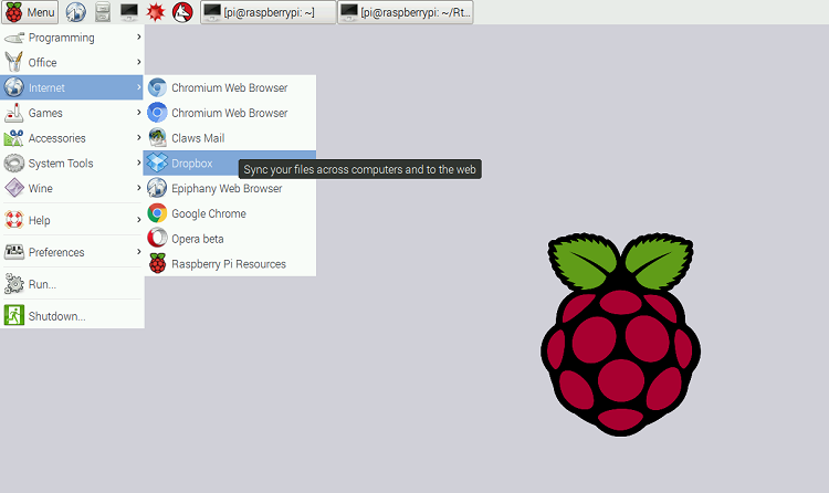 Comment exécuter des applications Windows sur le Raspberry Pi 51 Run Dropbox on Raspberry Pi from the Start menu resized1