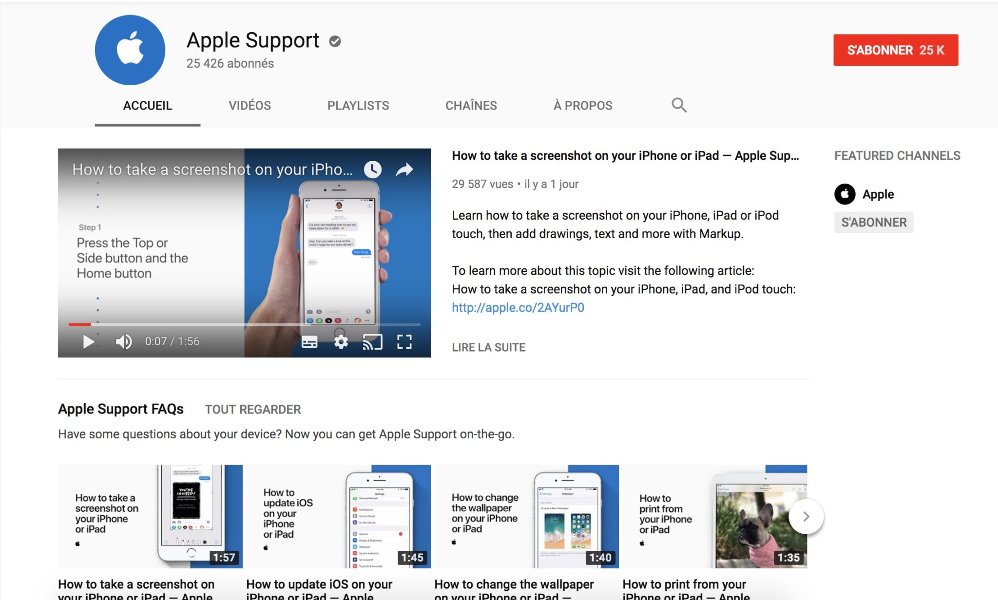 apple support youtube