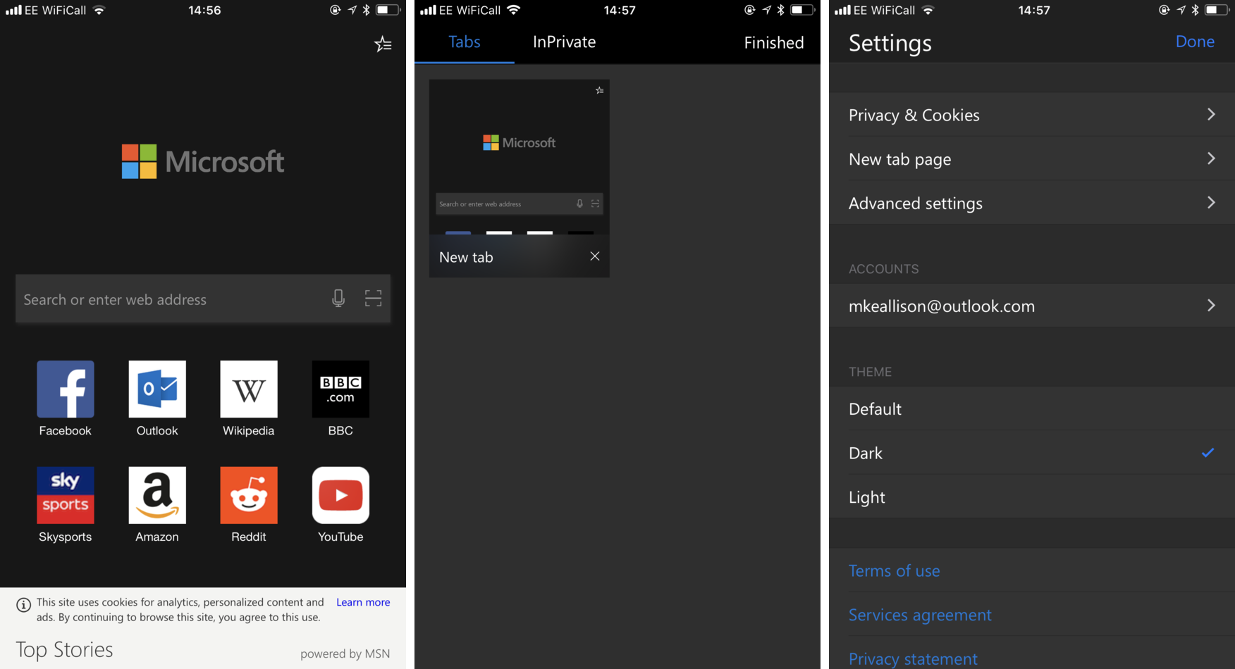 Microsoft Edge sur iOS dispose d'un mode sombre 50 image uploaded from ios 1024 1