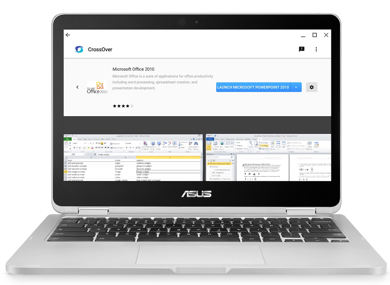office on chromebook with crossover