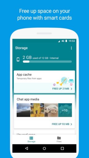 vous pouvez essayer nouvelle application google files go 1