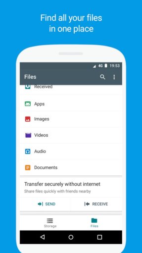 vous pouvez essayer nouvelle application google files go 2