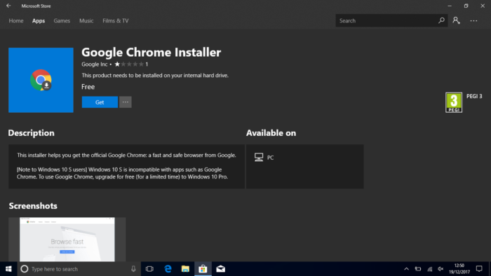 Chrome arrive sur le Windows Store avant de logiquement disparaître