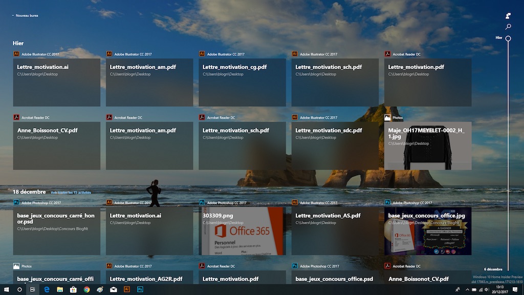 comment utiliser windows timeline windows 10 1