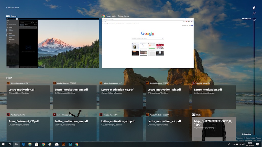 comment utiliser windows timeline windows 10 2