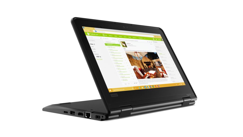 Voici les nouveaux ordinateurs portables Chrome OS et Windows de Lenovo 90 02 THINKPAD 11E YOGA Stand Front facing Right