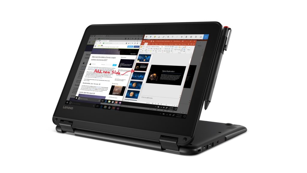 Voici les nouveaux ordinateurs portables Chrome OS et Windows de Lenovo 71 06 300E Hero Stand Front facing left
