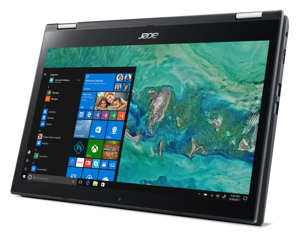 CES 2018 : le Acer Swift 7 s'amincit, et augmente l'autonomie 60 Acer Spin 3 SP314 51 tablet mode left Win10
