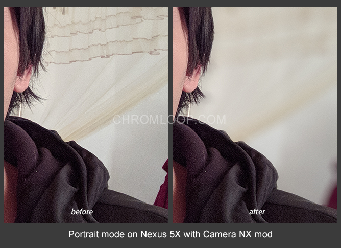 Portrait mode on Nexus 5X with Camera NX mod