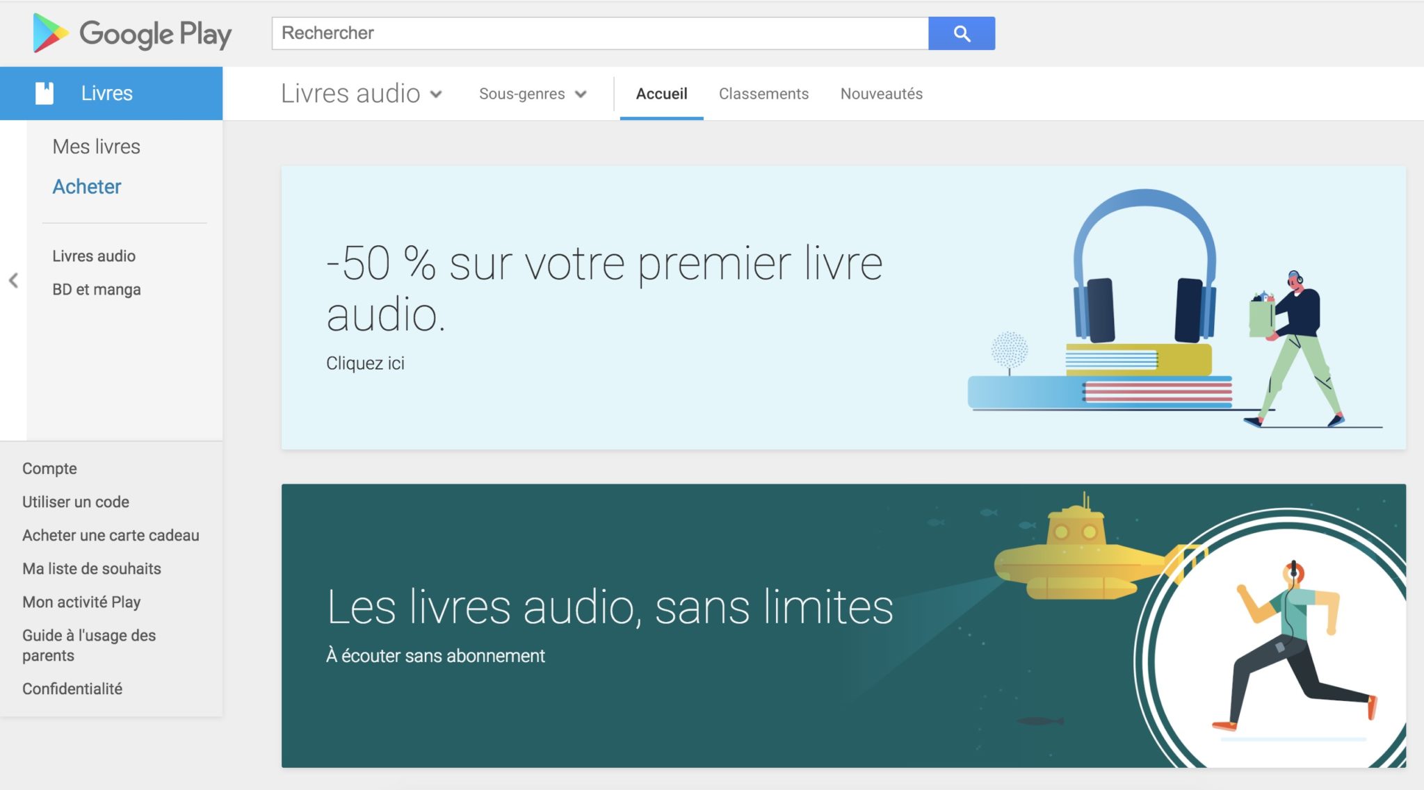 google lance google play livres audio concurrencer amazon 1