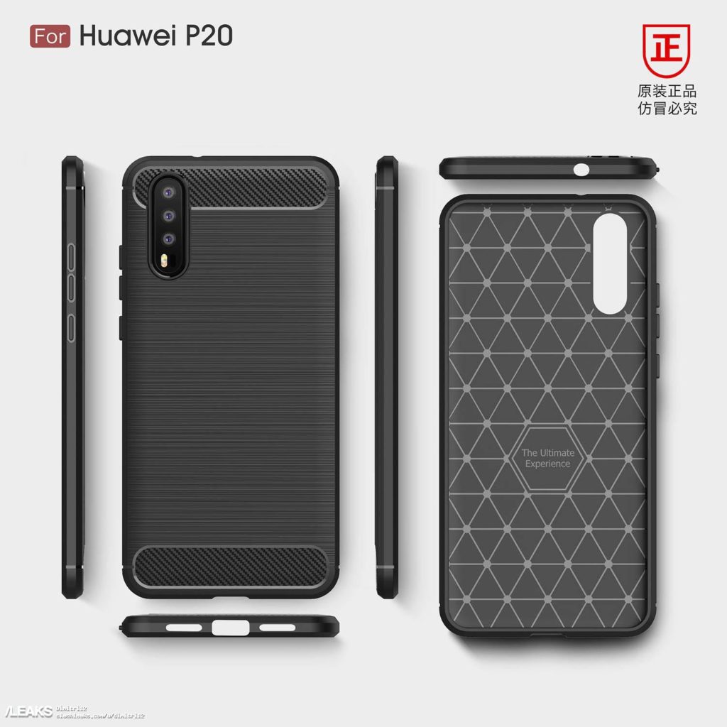 Une coque du Huawei P20 montre sa caméra à triple lentille à l'arrière 52 176458121811