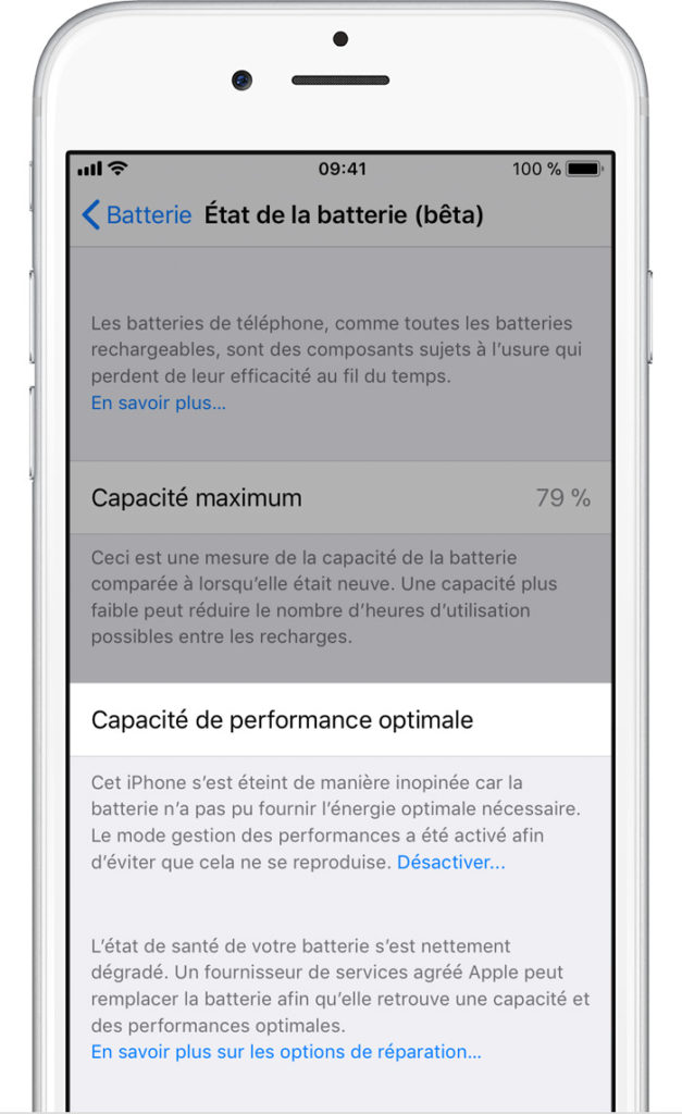 iOS 11.3 : Apple détaille les outils liés à l'état de la batterie 54 ios11 iphone6 settings battery health performance management disabled significant degrade