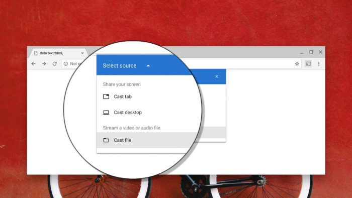 Chrome facilite la tâche pour diffuser des fichiers vidéo et audio locaux